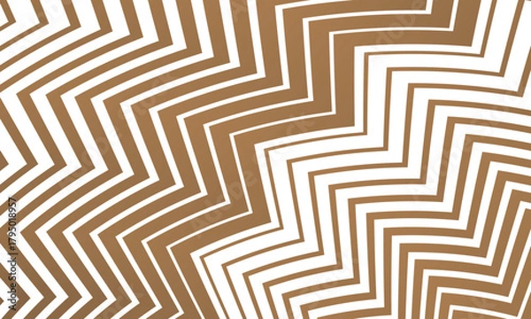 Fototapeta  Abstract brown colour diagonal arc thik to thin zig zag gradient wave line pattern can be used for as background.