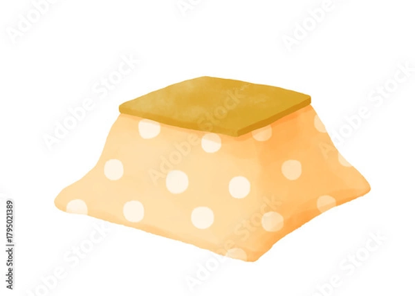 Obraz 水玉模様のこたつの水彩画
