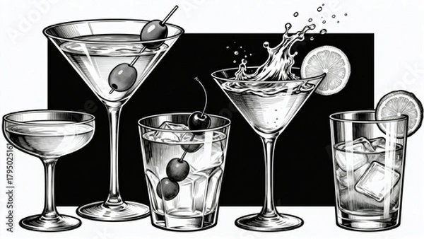 Obraz CocktailGlassesSet