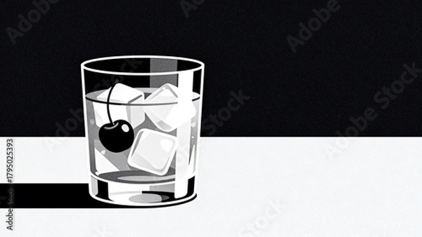 Obraz GlassWithIceCherry