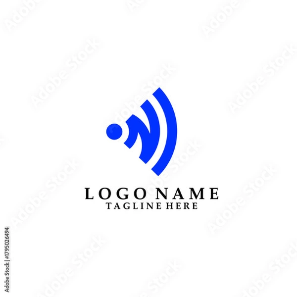 Obraz letter N wifi logo design vector