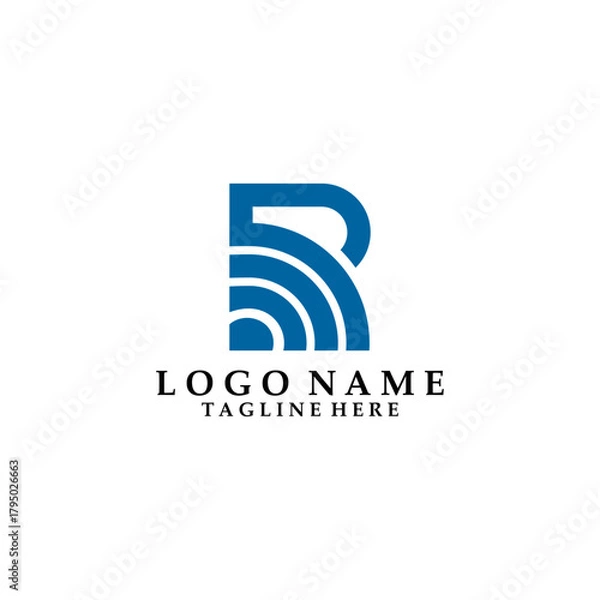 Obraz Letter R Signal Logo design vector