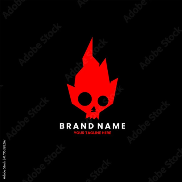 Obraz Modern Abstract Skull Flame Logo design vector