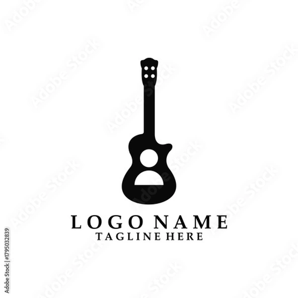Obraz people guitar logo design vector