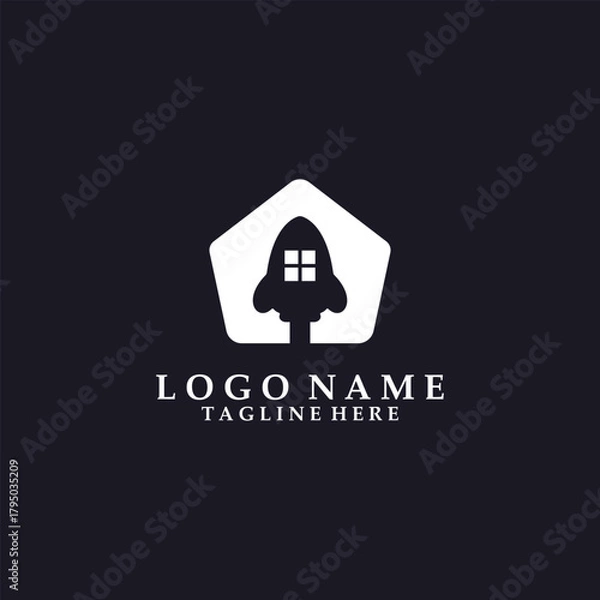 Obraz rocket house logo design vector