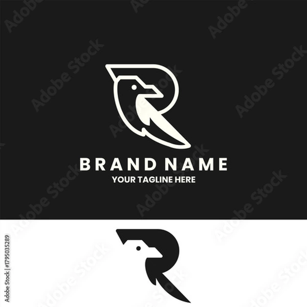 Obraz raven R abstract logo design vector