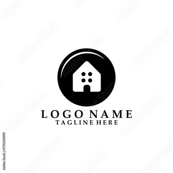 Obraz shirt button house logo design vector
