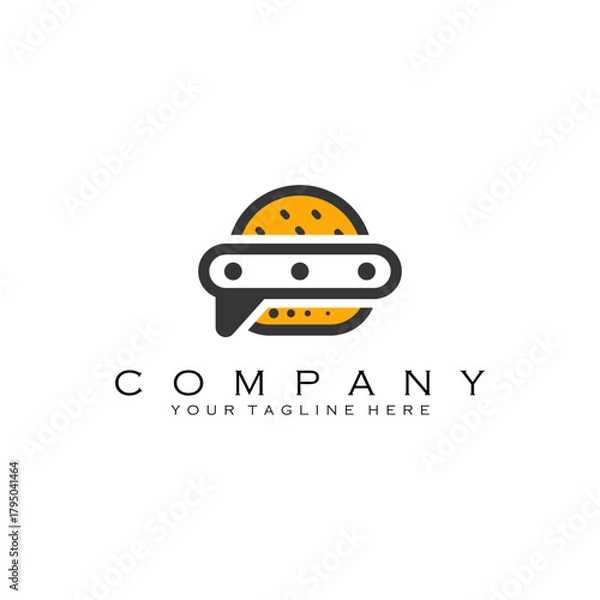 Obraz talk burger logo design vector