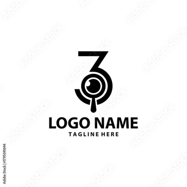 Obraz three searches logo design vector