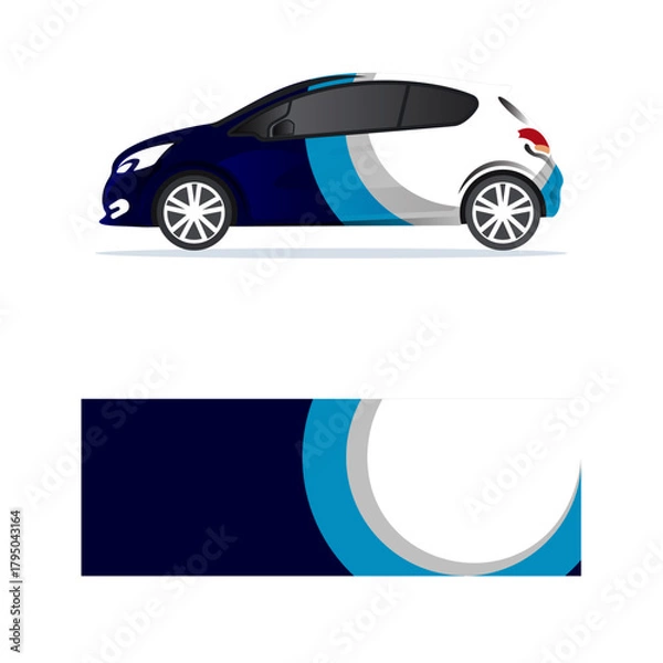 Obraz wrapping car decal blue circle design