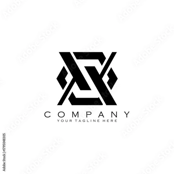 Obraz ZX letter hexagon logo design vector