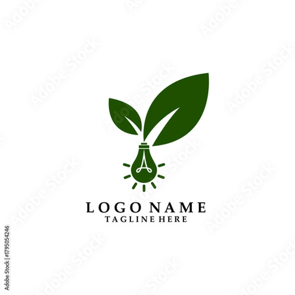 Obraz natural light bulb logo design vector