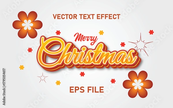 Obraz Christmas Orange text effect with ornamental background