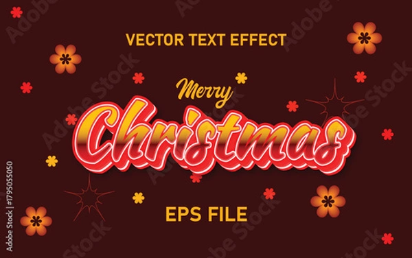 Obraz Christmas red text effect with ornamental background