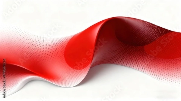 Fototapeta Abstract Red White Geometric Fluid Texture for Tech Background, Digital Interface, Corporate Branding and Modern Art Design, Featuring Dynamic Pattern and Tactile Visual Elements.
