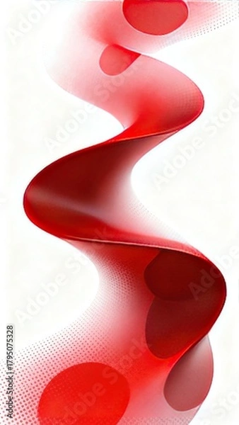 Obraz Abstract Red White Geometric Fluid Texture for Tech Background, Digital Interface, Corporate Branding and Modern Art Design, Featuring Dynamic Pattern and Tactile Visual Elements.
