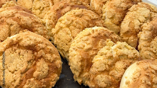 Obraz Korean Streusel Bun soboro bread