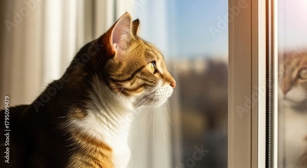 Obraz cat looking out window