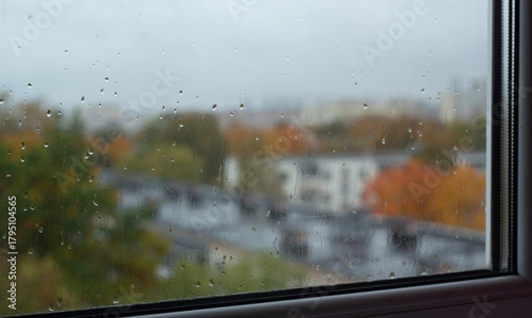Obraz rain drops on window