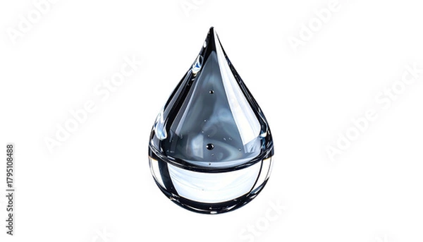 Obraz A photorealistic, isolated water droplet against a solid black backdrop. It's glossy and clear