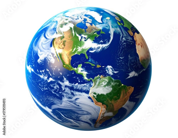 Fototapeta  Top-View Spinning Earth Globe with Motion Blur, Transparent PNG