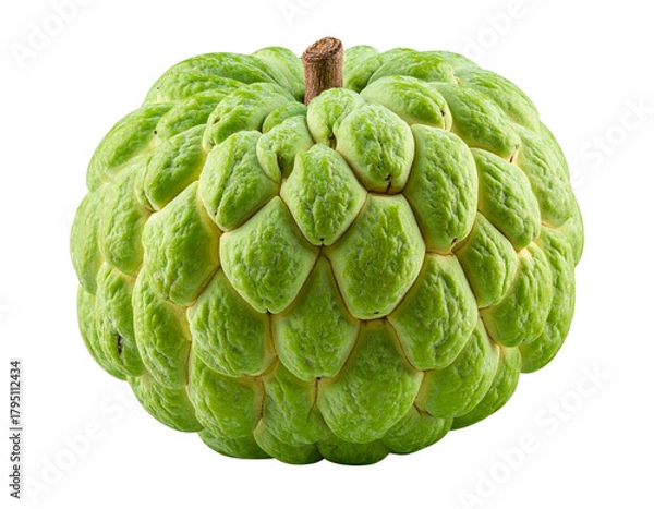 Fototapeta  Fresh Custard Apple with Textured Green Skin, Isolated on Transparent Background