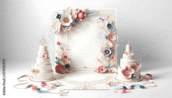 Obraz red ribbon and bow on white background