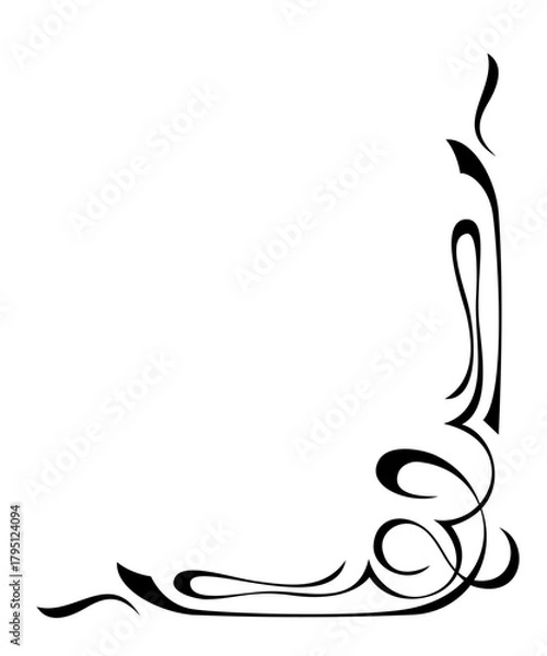 Fototapeta corner decor with abstract ornate pattern; graphic design