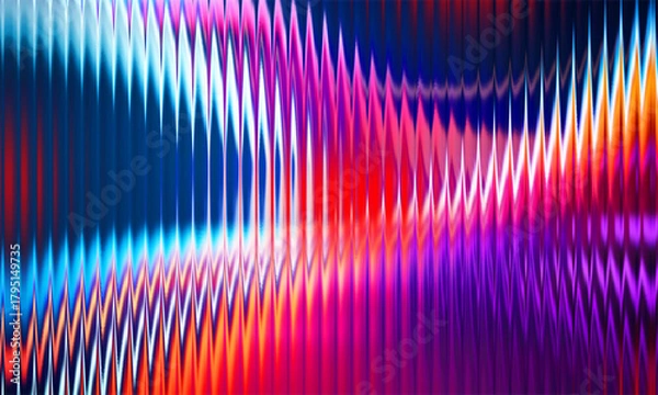 Obraz Vibrant Multicolor Glass Wave Line Pattern – Abstract Neon Gradient Reflection Background