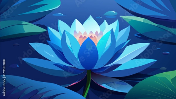Obraz blue water lily