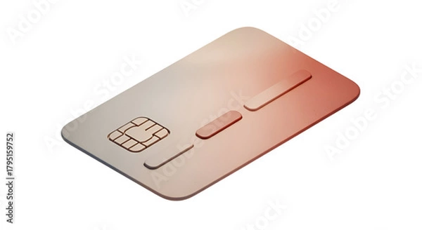Fototapeta 3d icon of isometric illustration of a credit card with chip