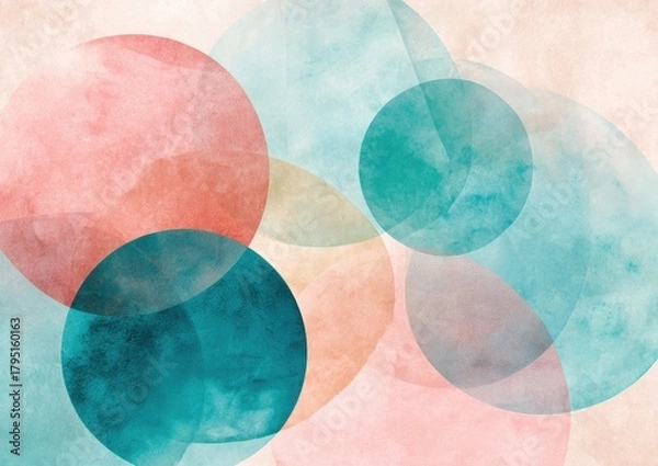Fototapeta Abstract circles in soft pastel colors (1)