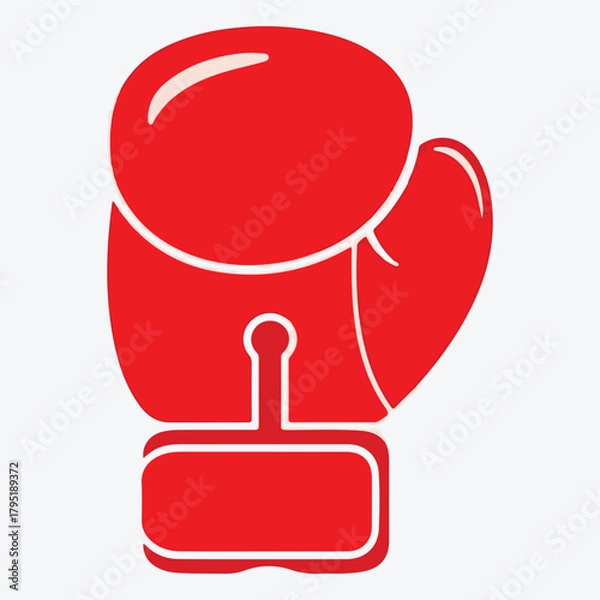 Obraz red flat style boxing icon