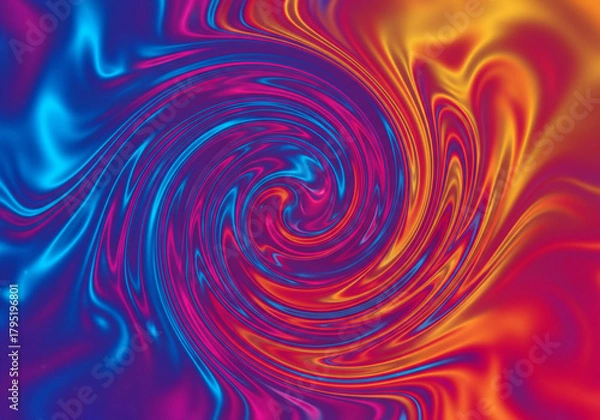 Fototapeta Mesmerizing abstract liquid swirl texture with glossy fluid motion in vivid hues, creating a dreamy and artistic backdrop for creative projects, unique designs, and captivating visuals