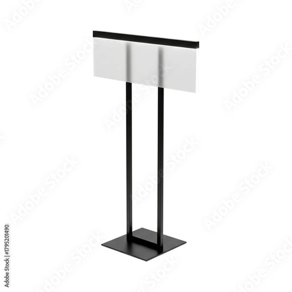 Obraz Sleek metallic emblem featuring an abstract, symmetrical loop design, creating a smooth, modern visual on a clean wall for branding identity with reflective surface