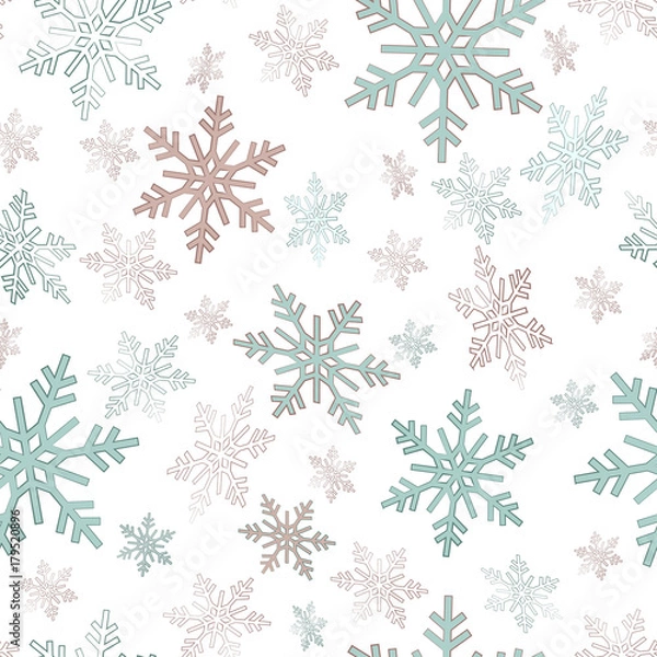 Fototapeta snowflakes background for the new year and Christmas design