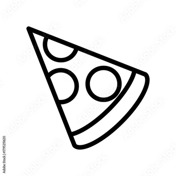Fototapeta Pizza Slice Icon: Simple Food Illustration For Branding, Menu, And Social Media