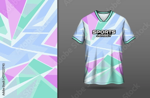 Fototapeta Sport jersey design with abstract geometric pastel colorful