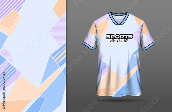 Fototapeta Sport jersey design with abstract geometric pastel colorful