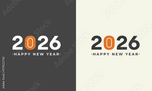 Fototapeta Happy new year 2026 dual color greeting card design