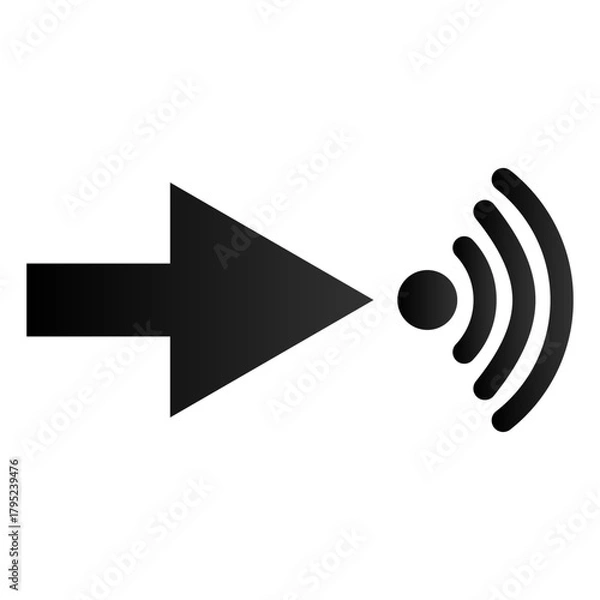 Obraz Wifi sign with arrow, signal spot direction icon, vector illustration.