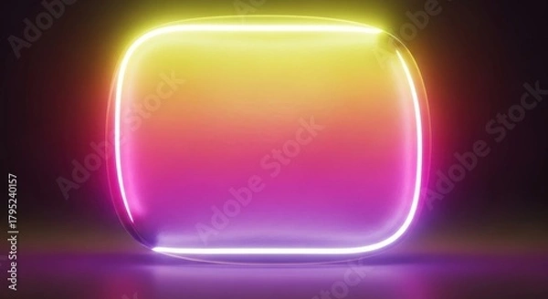 Fototapeta Captivating gradient sphere illuminated by vibrant neon light creates a modern, abstract backdrop for dynamic designs and futuristic concepts.