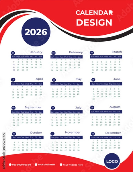 Obraz calendar for 2026