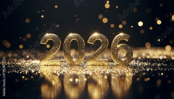 Obraz Festive Gold 2026 Background