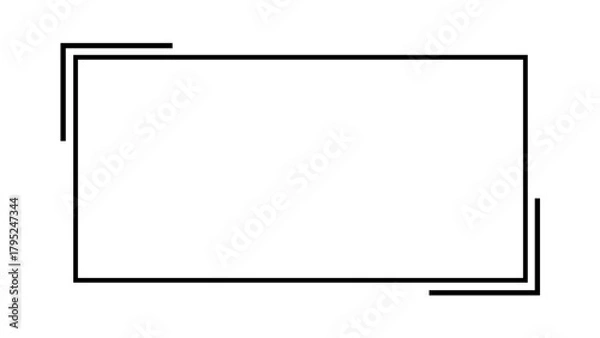 Obraz Black Minimalist Rectangle Frame Vector - Geometric Border Outline Graphic Design
