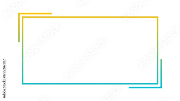 Fototapeta Gradient Minimalist Rectangle Frame Vector - Geometric Border Outline Graphic Design