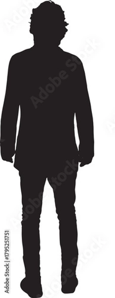 Fototapeta vector,silhouette of back view of a man standing