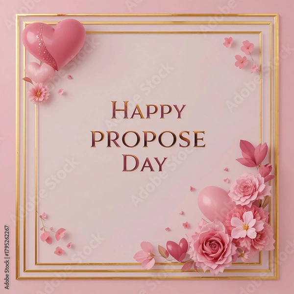 Fototapeta Happy Propose Day Romantic Social Media Square Template