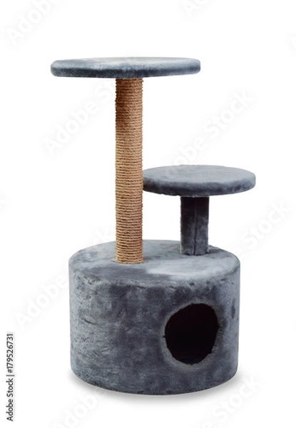 Obraz Dom dla kota na białym tle