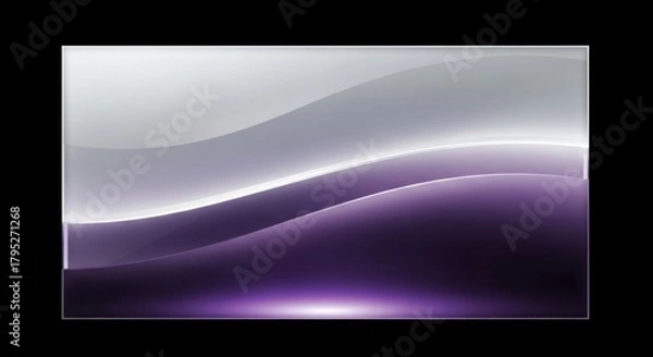Fototapeta Elegant flowing waves of light in cool purple and silver hues create a modern, sophisticated abstract background perfect for tech or business presentations
